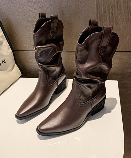 Miniministore(ミニミニストア)の「ルーズミドルウエスタンブーツヴィンテージ(ブーツ・レディース・ブラウン/ブラック・24.0cm/23.5cm/23.0cm/22.5cm/24.5cm)」の17枚目の写真