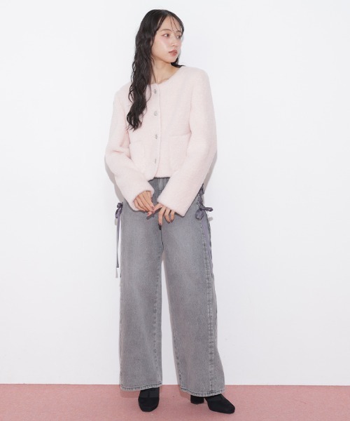 JILL by JILL STUART(ジルバイジルスチュアート)の「フェイクファーノーカラージャケット(ノーカラージャケット・レディース・ベージュ系その他/ホワイト/ピンク・FREE)」の10枚目の写真
