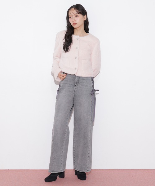 JILL by JILL STUART(ジルバイジルスチュアート)の「フェイクファーノーカラージャケット(ノーカラージャケット・レディース・ベージュ系その他/ホワイト/ピンク・FREE)」の11枚目の写真
