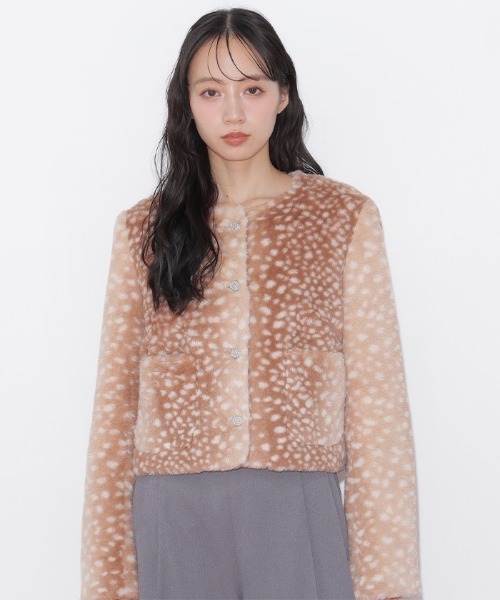 JILL by JILL STUART(ジルバイジルスチュアート)の「フェイクファーノーカラージャケット(ノーカラージャケット・レディース・ベージュ系その他/ホワイト/ピンク・FREE)」の17枚目の写真