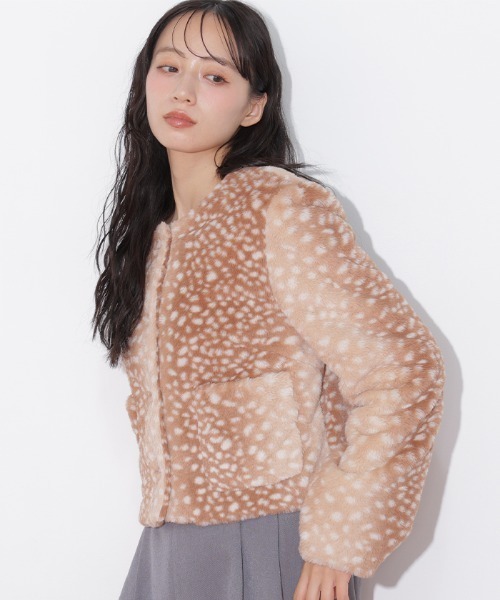 JILL by JILL STUART(ジルバイジルスチュアート)の「フェイクファーノーカラージャケット(ノーカラージャケット・レディース・ベージュ系その他/ホワイト/ピンク・FREE)」の21枚目の写真