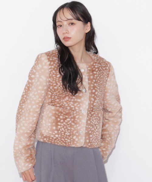 JILL by JILL STUART(ジルバイジルスチュアート)の「フェイクファーノーカラージャケット(ノーカラージャケット・レディース・ベージュ系その他/ホワイト/ピンク・FREE)」の19枚目の写真