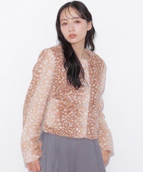 JILL by JILL STUART(ジルバイジルスチュアート)の「フェイクファーノーカラージャケット(ノーカラージャケット・レディース・ベージュ系その他/ホワイト/ピンク・FREE)」の18枚目の写真