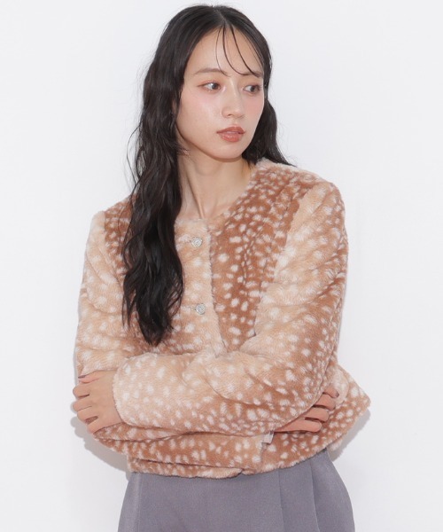 JILL by JILL STUART(ジルバイジルスチュアート)の「フェイクファーノーカラージャケット(ノーカラージャケット・レディース・ベージュ系その他/ホワイト/ピンク・FREE)」の20枚目の写真