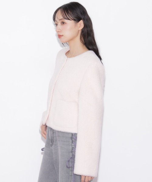 JILL by JILL STUART(ジルバイジルスチュアート)の「フェイクファーノーカラージャケット(ノーカラージャケット・レディース・ベージュ系その他/ホワイト/ピンク・FREE)」の13枚目の写真