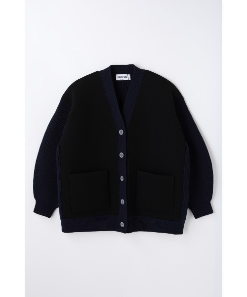 nagonstans（ナゴンスタンス）の「bonding×knit cardigan（ニット/セーター・レディース・ダークネイビー/チャコールグレー・MEDIUM）」の2枚目の写真