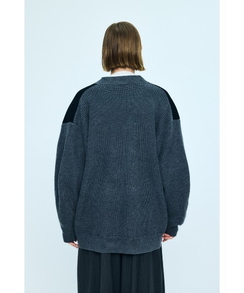 nagonstans（ナゴンスタンス）の「bonding×knit cardigan（ニット/セーター・レディース・ダークネイビー/チャコールグレー・MEDIUM）」の7枚目の写真