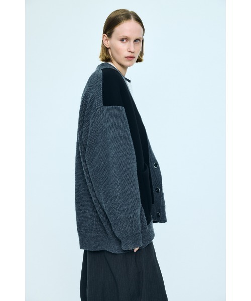 nagonstans（ナゴンスタンス）の「bonding×knit cardigan（ニット/セーター・レディース・ダークネイビー/チャコールグレー・MEDIUM）」の5枚目の写真