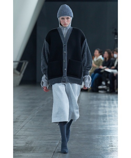 nagonstans（ナゴンスタンス）の「bonding×knit cardigan（ニット/セーター・レディース・ダークネイビー/チャコールグレー・MEDIUM）」の4枚目の写真