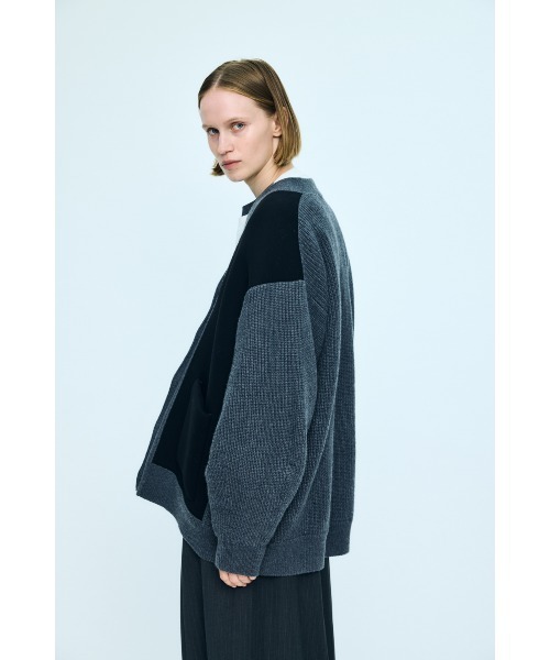 nagonstans（ナゴンスタンス）の「bonding×knit cardigan（ニット/セーター・レディース・ダークネイビー/チャコールグレー・MEDIUM）」の6枚目の写真