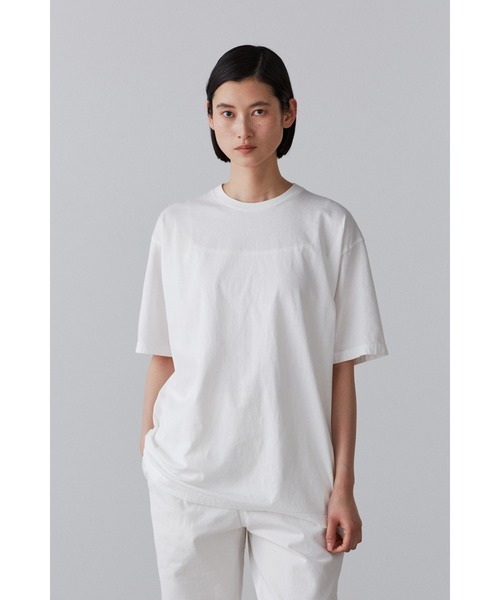 Y(ワイ)の「Y / ORGANIC COTTON JERSEY S/S T(Tシャツ/カットソー・メンズ・ネイビー/ホワイト・SMALL/MEDIUM)」の7枚目の写真