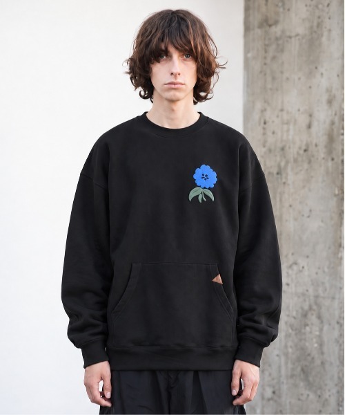 rehacer(レアセル)の「rehacer : Puff Flower HW Sweat Shirt / パフ フラワー ヘヴィーウエイト スウェットシャツ(スウェット・メンズ・ブラック/ワイン/ネイビー/グリーン・X-LARGE/LARGE/MEDIUM/SMALL)」の1枚目の写真