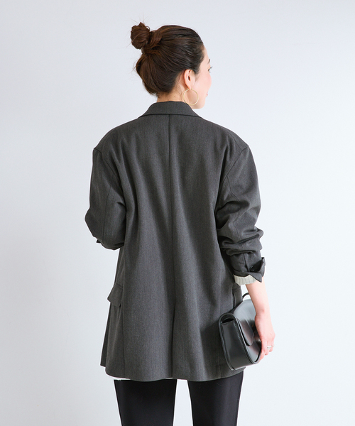 B.C STOCK(ベーセーストック)の「《S/Mサイズ展開》Wブレスト6Bテイラージャケット(その他アウター・レディース・ブラウン/チャコールグレー/チョコ・SMALL/MEDIUM)」の6枚目の写真