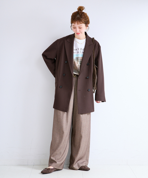B.C STOCK(ベーセーストック)の「《S/Mサイズ展開》Wブレスト6Bテイラージャケット(その他アウター・レディース・ブラウン/チャコールグレー/チョコ・SMALL/MEDIUM)」の5枚目の写真