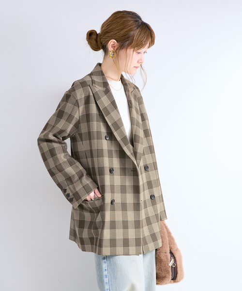 B.C STOCK(ベーセーストック)の「《S/Mサイズ展開》Wブレスト6Bテイラージャケット(その他アウター・レディース・ブラウン/チャコールグレー/チョコ・SMALL/MEDIUM)」の22枚目の写真