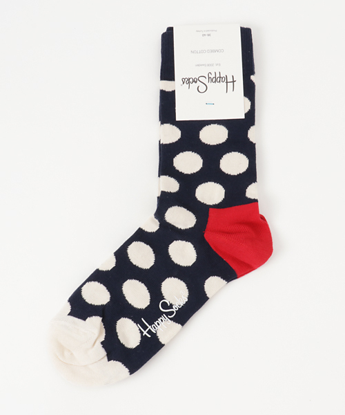 Happy Socks（ハッピーソックス）の「Happy Socks/ハッピーソックス BIG DOT/ビッグ ドット 605003（ソックス/靴下・メンズ・ブラック/ネイビー・36/41）」の2枚目の写真