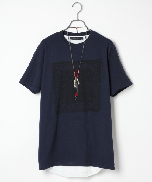 RAGEBLUE（レイジブルー）の「バンダナプリントTシャツ/724179（Tシャツ/カットソー・メンズ・ホワイト/ネイビー/グレー/ブラック/レッド・LARGE/MEDIUM）」の4枚目の写真