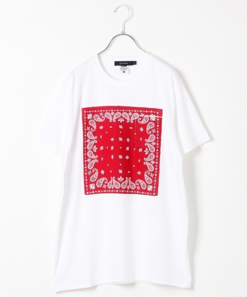 RAGEBLUE（レイジブルー）の「バンダナプリントTシャツ/724179（Tシャツ/カットソー・メンズ・ホワイト/ネイビー/グレー/ブラック/レッド・LARGE/MEDIUM）」の5枚目の写真