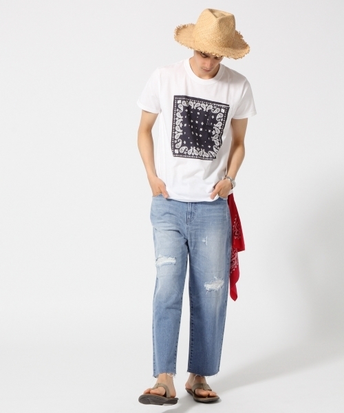 RAGEBLUE（レイジブルー）の「バンダナプリントTシャツ/724179（Tシャツ/カットソー・メンズ・ホワイト/ネイビー/グレー/ブラック/レッド・LARGE/MEDIUM）」の18枚目の写真