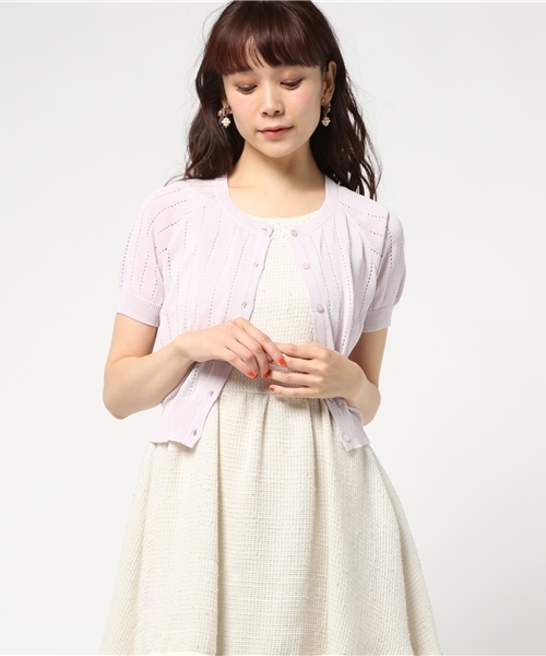 Dazzlin ダズリン の クルーネック半袖カーディガン カーディガン ボレロ Wear