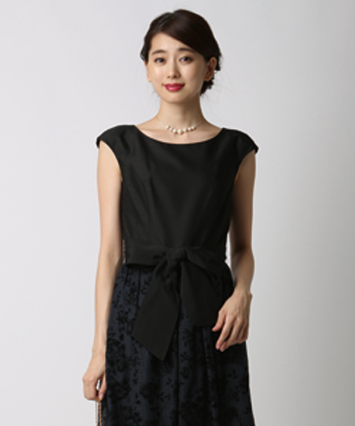 Clear Impression クリアインプレッション の 結婚式や2次会に ウエストリボンaラインワンピース ドレス Wear