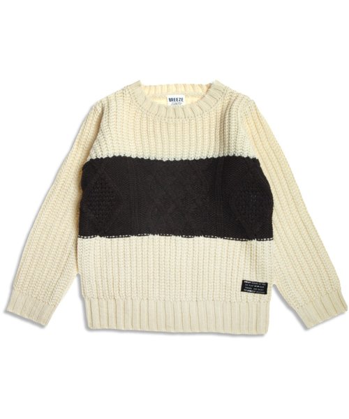 BREEZE（ブリーズ）の「ネット限定 配色切替ニットセーター（ニット/セーター・キッズ・ネイビー/レッド/キナリ・140/120/130/95/110/100/90/80）」の17枚目の写真