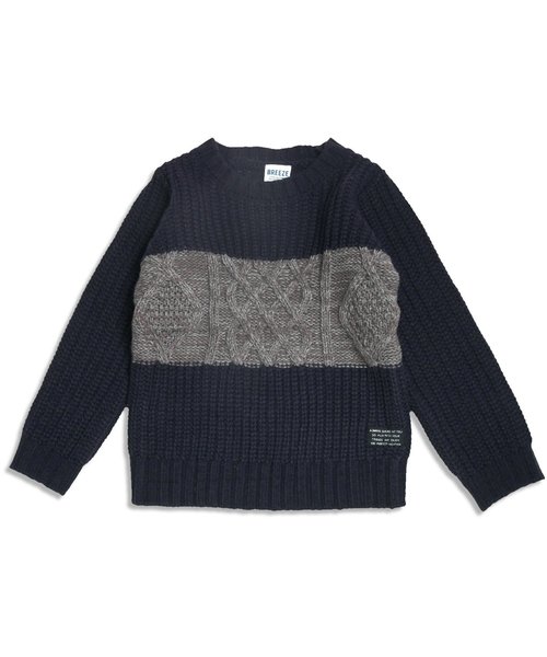 BREEZE（ブリーズ）の「ネット限定 配色切替ニットセーター（ニット/セーター・キッズ・ネイビー/レッド/キナリ・140/120/130/95/110/100/90/80）」の19枚目の写真