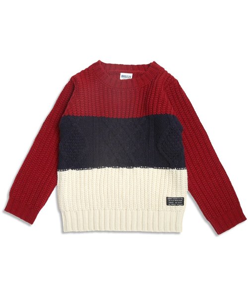 BREEZE（ブリーズ）の「ネット限定 配色切替ニットセーター（ニット/セーター・キッズ・ネイビー/レッド/キナリ・140/120/130/95/110/100/90/80）」の20枚目の写真