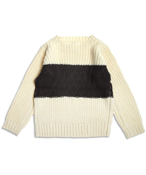 BREEZE（ブリーズ）の「ネット限定 配色切替ニットセーター（ニット/セーター・キッズ・ネイビー/レッド/キナリ・140/120/130/95/110/100/90/80）」の9枚目の写真