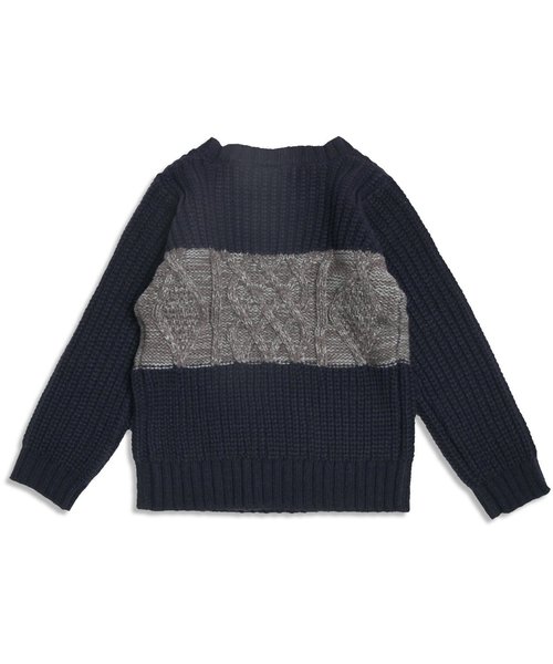 BREEZE（ブリーズ）の「ネット限定 配色切替ニットセーター（ニット/セーター・キッズ・ネイビー/レッド/キナリ・140/120/130/95/110/100/90/80）」の10枚目の写真