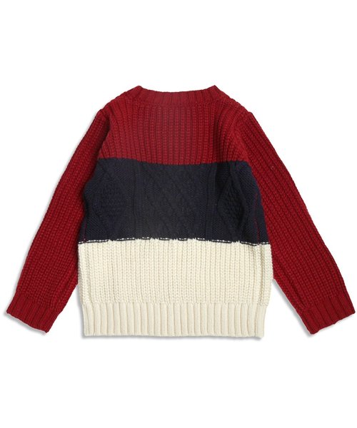 BREEZE（ブリーズ）の「ネット限定 配色切替ニットセーター（ニット/セーター・キッズ・ネイビー/レッド/キナリ・140/120/130/95/110/100/90/80）」の11枚目の写真