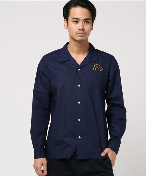 ROTAR(ローター)の「Minimal design open collar shirt / オープンカラーシャツ / 開襟(シャツ/ブラウス・メンズ・グリーン/ネイビー/キャメル・MEDIUM/LARGE)」の1枚目の写真