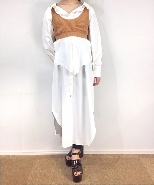 Made In Heaven メイドインヘブン の Sky Walkers レイヤードロングシャツ シャツワンピース Wear