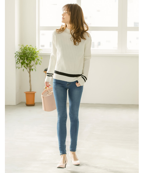 Re:EDIT（リエディ）の「[シリーズ累計77万本の大ヒット][ウルトラストレッチ]引き締め美脚ストレッチデニムパギンスボトムス/パンツ/パギンス[リエディ]（その他パンツ・レディース・ネイビー/ブルー系その他/ブラック系その他/ワンウォッシュ/ブラック/ブルー・X-SMALL/XX-SMALL/SMALL/XX-LARGE/MEDIUM/XXX-LARGE/X-LARGE/LARGE）」の18枚目の写真