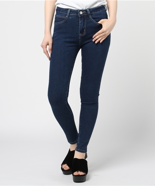 Re:EDIT（リエディ）の「[シリーズ累計77万本の大ヒット][ウルトラストレッチ]引き締め美脚ストレッチデニムパギンスボトムス/パンツ/パギンス[リエディ]（その他パンツ・レディース・ネイビー/ブルー系その他/ブラック系その他/ワンウォッシュ/ブラック/ブルー・X-SMALL/XX-SMALL/SMALL/XX-LARGE/MEDIUM/XXX-LARGE/X-LARGE/LARGE）」の3枚目の写真