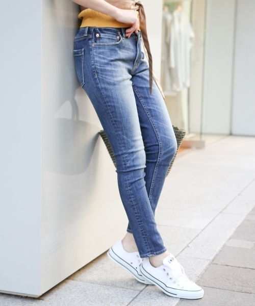 Andemiu(アンデミュウ)の「【BAILA6月号掲載】【美脚デニム】スタイルセレクトスキニーパンツ761198(デニムパンツ・レディース・ブルー/ダークブルー/ライトブルー・LARGE/XS size/X-SMALL/S size/SMALL/M size/MEDIUM/L size)」の4枚目の写真