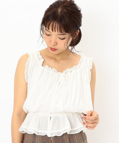 Another Edition（アナザーエディション）の「レースタンクキャミ ◆（シャツ/ブラウス・レディース・ブラック/ワインレッド/ナチュラル/オフホワイト・FREE）」の11枚目の写真