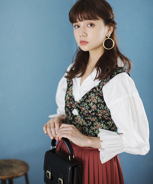 WEGO(ウィゴー)の「WEGO/キャンディスリーブシャツ(シャツ/ブラウス・レディース・ホワイト/ワイン/ブラック・LARGE/MEDIUM)」の1枚目の写真