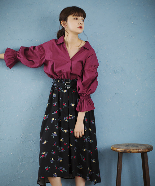 WEGO(ウィゴー)の「WEGO/キャンディスリーブシャツ(シャツ/ブラウス・レディース・ホワイト/ワイン/ブラック・LARGE/MEDIUM)」の11枚目の写真