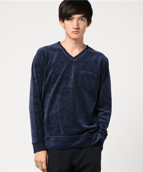 Taka Q タカキュー の タカキューメンズ Taka Q Men ベロアvネックtシャツ Tシャツ カットソー Wear