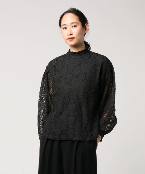 INTERPLANET(インタープラネット)の「総レースカットソー(Tシャツ/カットソー・レディース・ブラック/オフホワイト・FREE)」の6枚目の写真