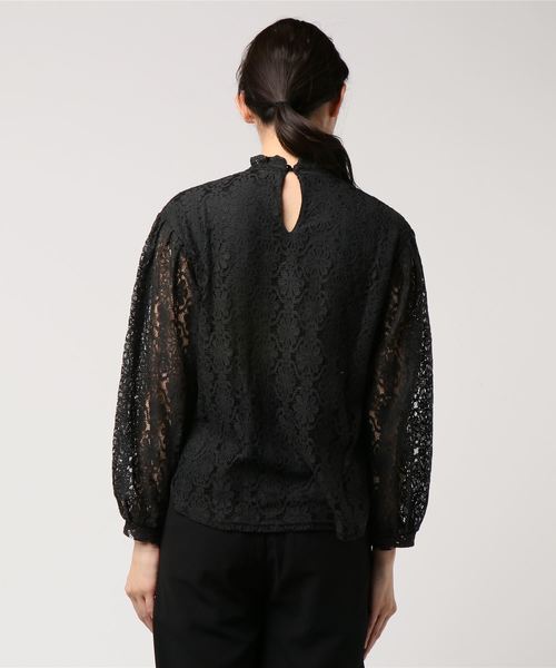 INTERPLANET(インタープラネット)の「総レースカットソー(Tシャツ/カットソー・レディース・ブラック/オフホワイト・FREE)」の4枚目の写真