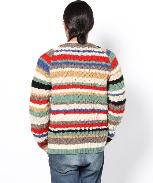 BEAUTY&YOUTH UNITED ARROWS（ビューティーアンドユースユナイテッドアローズ）の「BY ⊿アラン マルチ ボーダー クルーネックニットÅ（ニット/セーター・メンズ・その他1・SMALL/MEDIUM/LARGE/X-LARGE）」の3枚目の写真