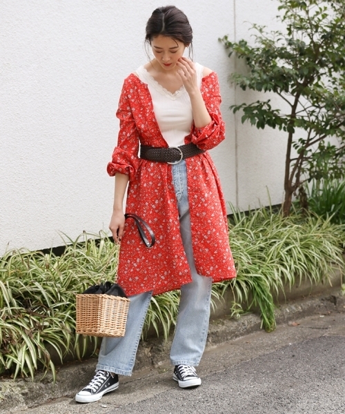 PAGEBOY（ページボーイ）の「ヴィンテージ小花ワンピース（ワンピース・レディース・ホワイト/ブラック/レッド・FREE）」の11枚目の写真