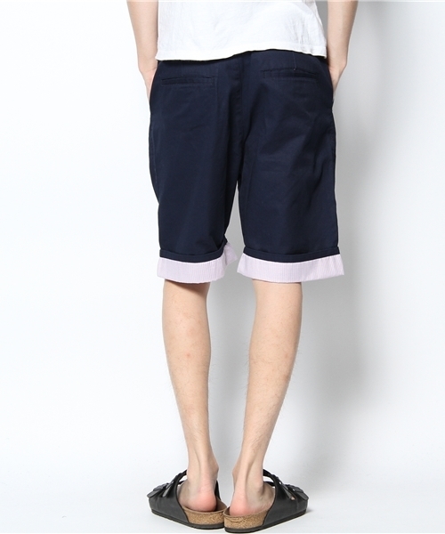 WEGO(ウィゴー)の「WEGO/ロールアップチノショーツ(ストライプ)(チノパンツ・メンズ・グレイッシュベージュ/ネイビー/オフホワイト・SMALL/MEDIUM/LARGE)」の5枚目の写真