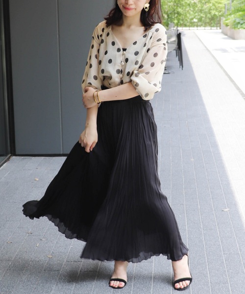 journal standard L'essage(ジャーナルスタンダードレサージュ)の「マットオーガンジーワッシャースカート◆(スカート・レディース・ブラック/ベージュ/パープル・FREE)」の5枚目の写真