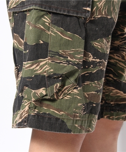 green label relaxing(グリーンレーベルリラクシング)の「SLUB TIGER/CAMO ショートパンツ(カーゴパンツ・メンズ・ベージュ/オリーブ・SMALL/MEDIUM/LARGE)」の8枚目の写真