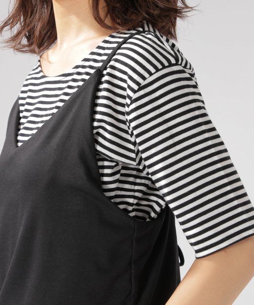 BAYFLOW(ベイフロー)の「Tシャツ/サロペット2Pセット(サロペット/オーバーオール・レディース・ブラック/チャコール・SMALL/MEDIUM)」の12枚目の写真