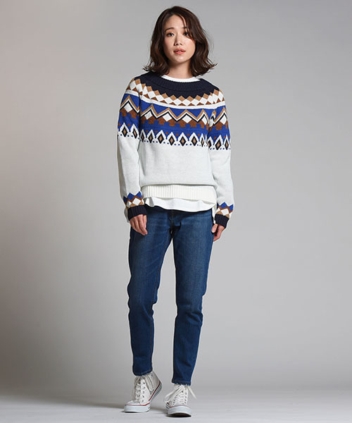 LIPSTAR（リップスター）の「星刺繍長袖カットソー（Tシャツ/カットソー・レディース・ブラック/ブラウン/オフホワイト・M）」の7枚目の写真