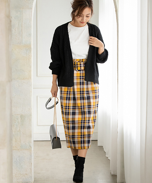 fifth（フィフス）の「ケーブルニットカーディガン（カーディガン/ボレロ・レディース・ブラック/ホワイト/モカ・MEDIUM）」の6枚目の写真